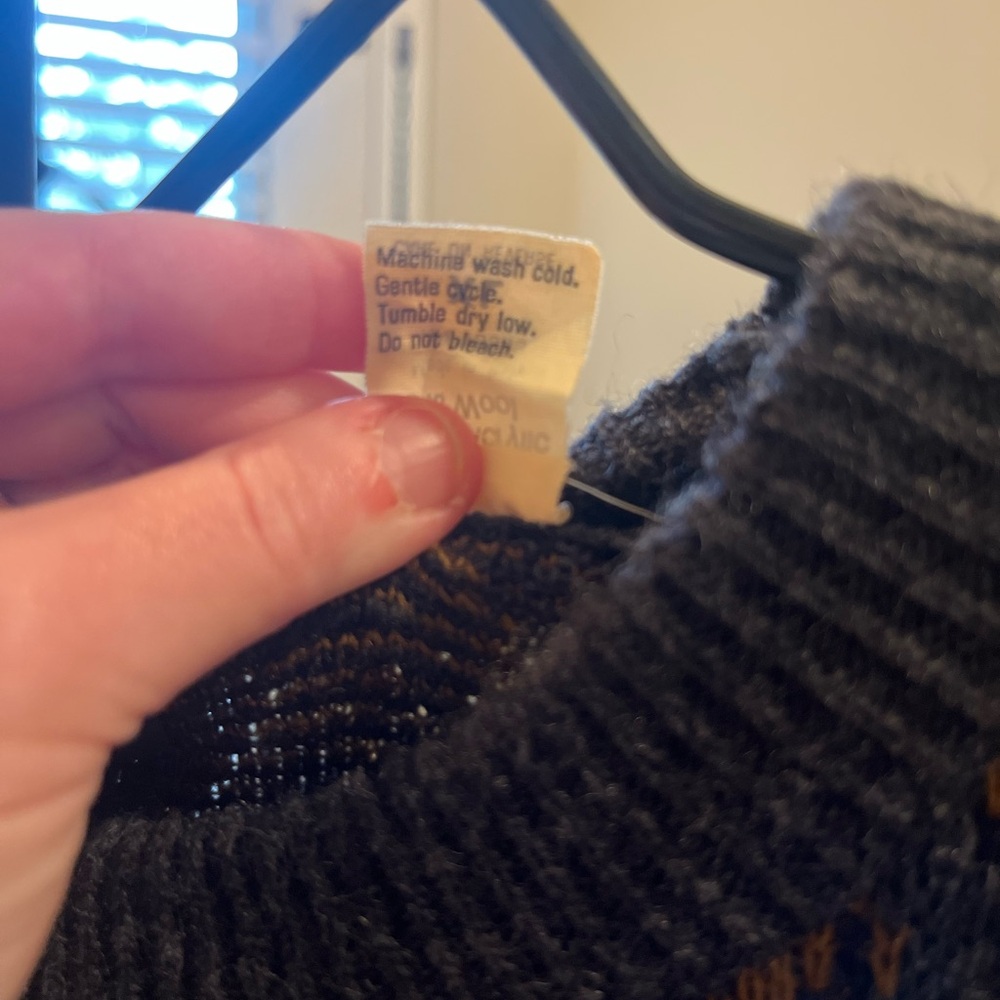 Vintage 90s Grandpa Sweater Geometric Knit Pullover - The Italian Sweater Co. XL - Picture 3 of 11